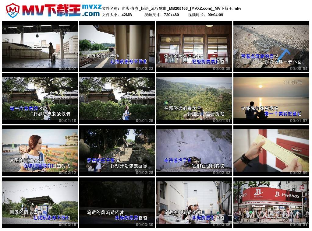 沈庆-青春_国语_流行歌曲_MB205163